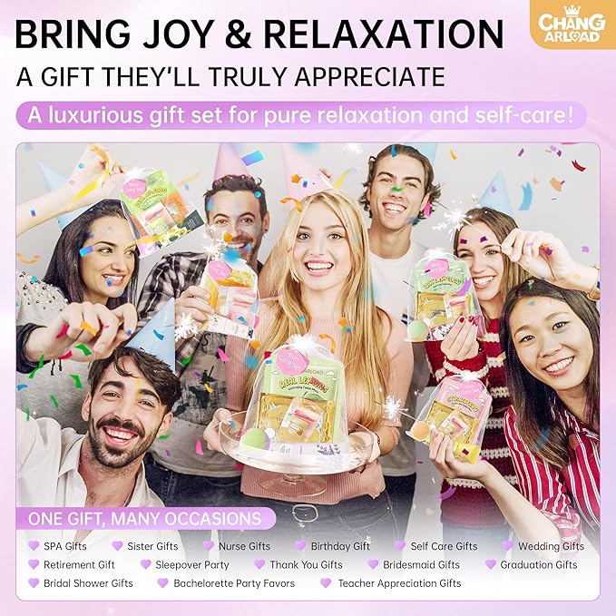 35 Pcs Spa Party Supplies for 5 – Spa Gifts for Women, Girls & Kids | Spa Set with Eye & Face Masks, Lip Balm, Hand Cream, Bath Bombs, Towels & Gift Bags | Spa Kit for Birthdays, Sleepovers, Spa Days