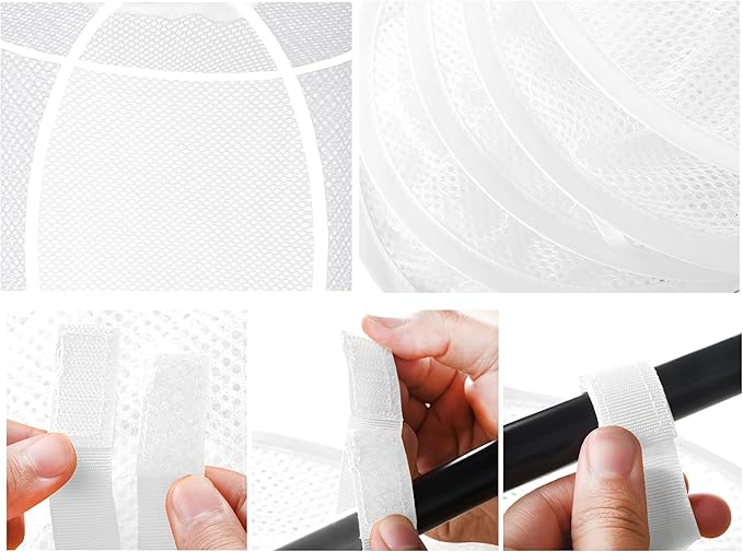 Toy Net Hammock for Stuffed Animals Net, Foldable Toy Storage Organizer 4 Compartments Net for Stuffed Animals Corner for Boys, Girls, Gloves, Hats, Socks（white）