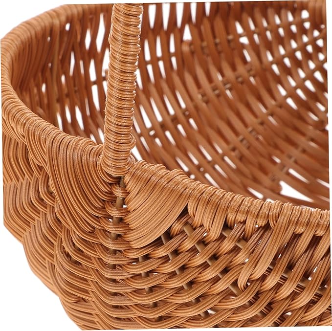 Rectangular Easter Basket Mini Weaving Storage Holder with Handle for Home Kindergarten Decoration for Friends