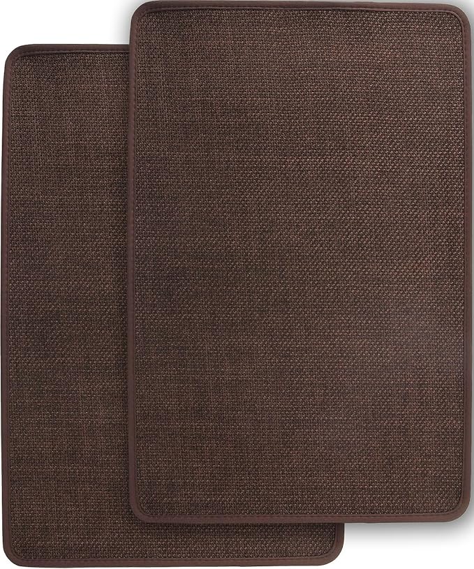 2 Pack Bathroom Rugs, Bath Mats for Bathroom Non Slip Washable, Quick Dry, Water Absorbing, Fits Under Door, Ultra Thin, Rubber Backing, Low Pile, Ideal for Shower, Sink,Coffee-24''x16''