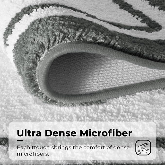 GRANNY SAYS Microfiber Bathroom Rugs Non Slip Washable, Water Absorbent Bath Mats for Tub, Soft Bath Mats for Bathroom Floor & Shower, Bath Rug, 16" x 24", Deep Grey Bath Rugs