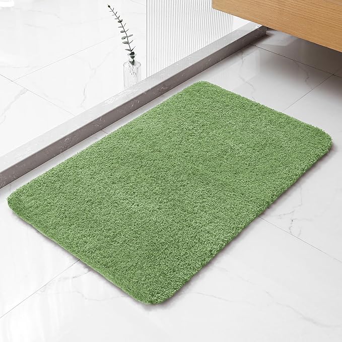 Hunter Green Bathroom Rugs 20"x32" - Soft Plush Bath Mat, Non Slip Absorbent Microfiber Bathroom Rug, Machine Washable Floor Mat - Perfect for Vanity, Sink or Bathtub Area