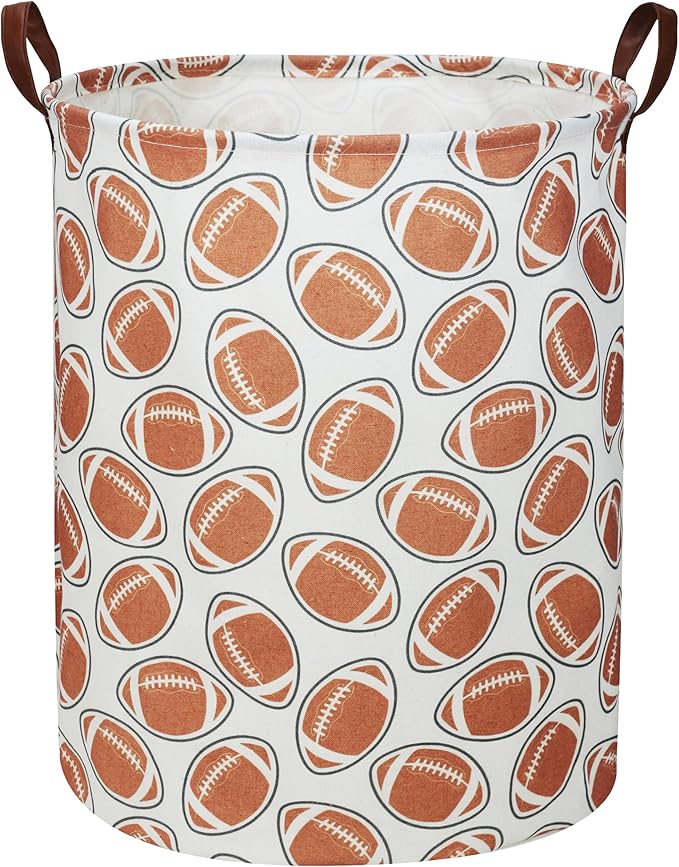 ESSME Kids Laundry Basket,Football Laundry Hamper for Boys Room Decor,Boys hamper,Nursery Hamper,Home Organizer.(Footballs)