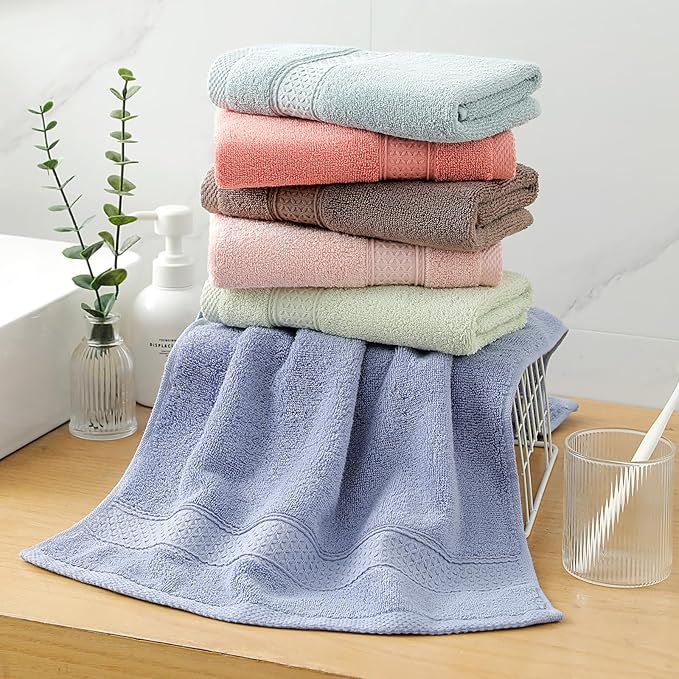 6 Pack Hand Towel Set, 16 by 25 inches, 100% Cotton Ultra Soft and Highly Absorbent, Quick Drying, for Hotels, Spa, Bathroom