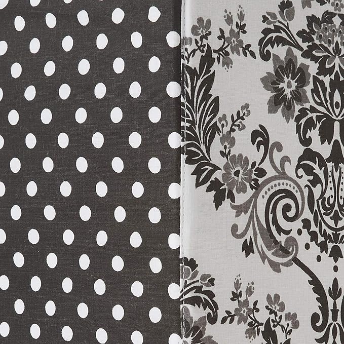 Bacati - Large Storage Tote Classic Damask Black/Grey/White Neutral 14 x 14 x 10 inches