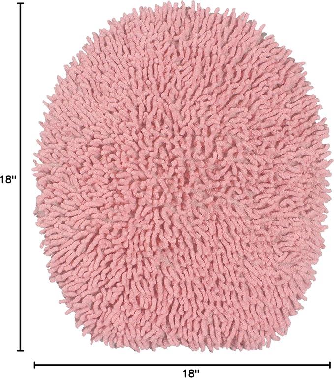 Home Weavers Fantasia Collection 100% Cotton Toilet Lid Cover, 18"x18" Pink – Soft, Absorbent, Washable Bathroom Lid Cover, Non-Slip, Fits Standard & Elongated Toilet Lids