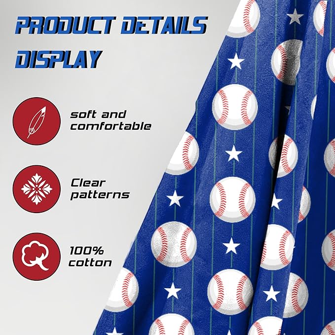 Hooded Towels for Kids -Toddler Beach Towel- Super Absorbent & Quick Dry 100% Cotton 30x50 Inch - to Kid Ages 3-10-Baseball Pattern Design