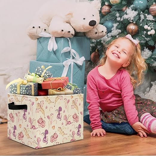 Cute Dragon Storage Bins Box with Handles, Dragon Nursery Decor, Purple Fantasy Dragons Laundry Basket Hamper Collapsible Clothes Toys Organizer for Kids Room Nursery Playroom