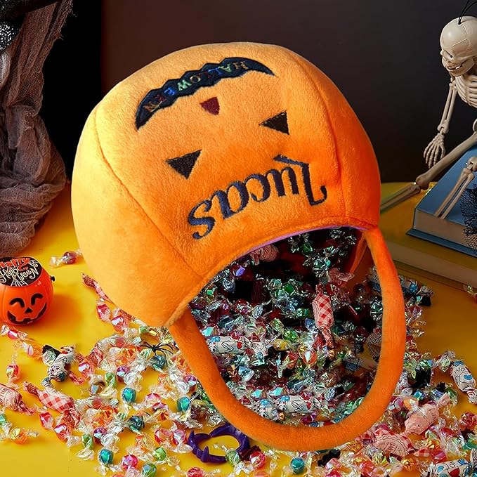 Personalized Halloween Baskets for Kids Trick or Treat Bucket| Custom Name Embroidered for Trick or Treat Bags- Halloween Pumpkin Candy Treat Bucket