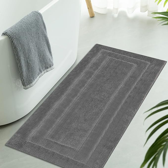 GRANNY SAYS Gray Bathroom Rug Mat, Bath Mats for Bathroom Non-Slip, Super Soft and Water Absorbent, Extra Large Bath Rugs, Microfiber Bath Rugs for Bath Floor, Tub and Shower,59" x 24"