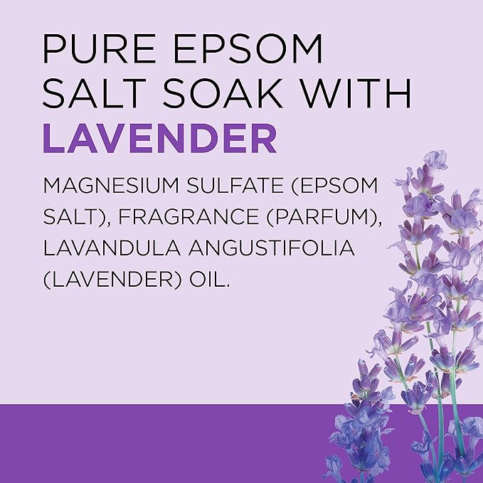 Dr Teal's Epsom Salt, Lavender, 3lbs, Pack of 2 | Soothe & Sleep | Soaking Solution