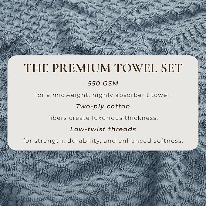 Great Bay Home Blue Oversized Bath Sheet - 100% Cotton 68x35 Extra Large Towel - Absorbent, Durable, Quick-Dry Towels for Bathroom