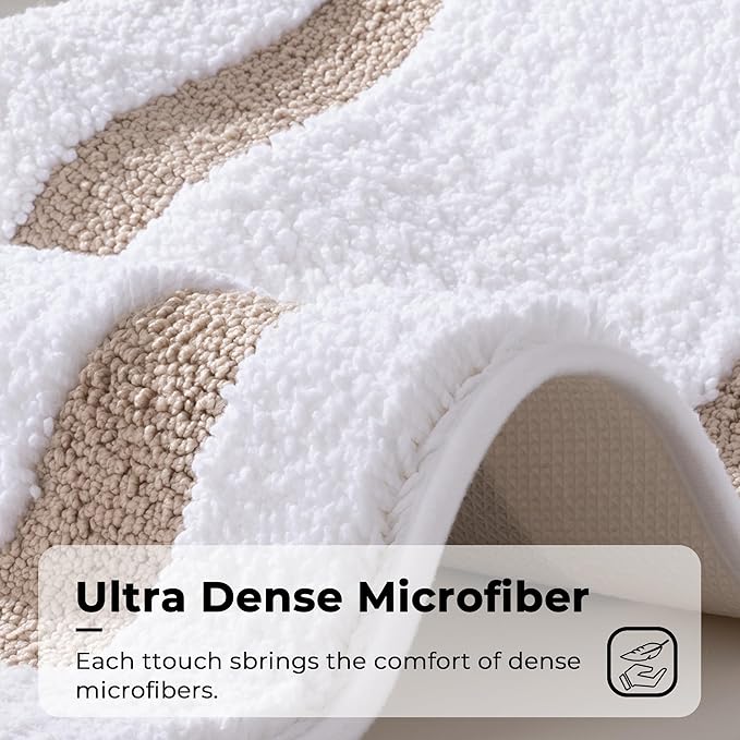 GRANNY SAYS Microfiber Bathroom Rugs Non Slip Washable, Water Absorbent Bathroom Mats for Tub, Soft Bath Mats for Bath Floor & Shower, Bath Rug, 24" x 36", Khaki Bath Rugs