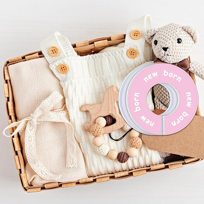 8 Pcs Baby Closet Dividers for Clothes – Round Baby Size Clothes Dividers for Closet Rod, Nursery Closet Organizer & Decor