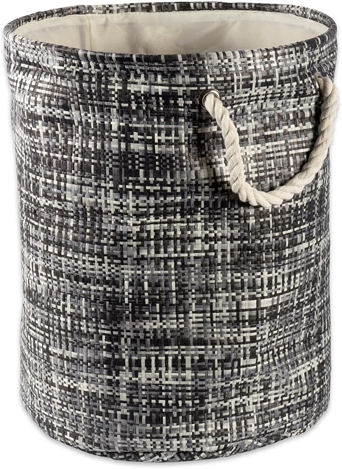 DII Woven Paper Storage Bin, Tweed, Black, Medium