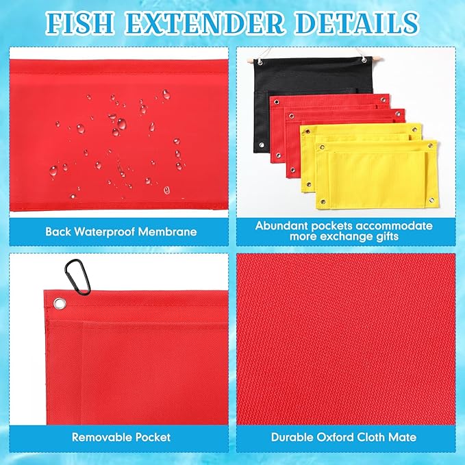 Fish Extender Cruise Hanging 5 Pockets with 4 Pcs Iron on Sea Turtle Patches and 4 Cruise Door Magnets Cabin Storage Bag 2026 Fe for Exchange Gift Pixie Dusting