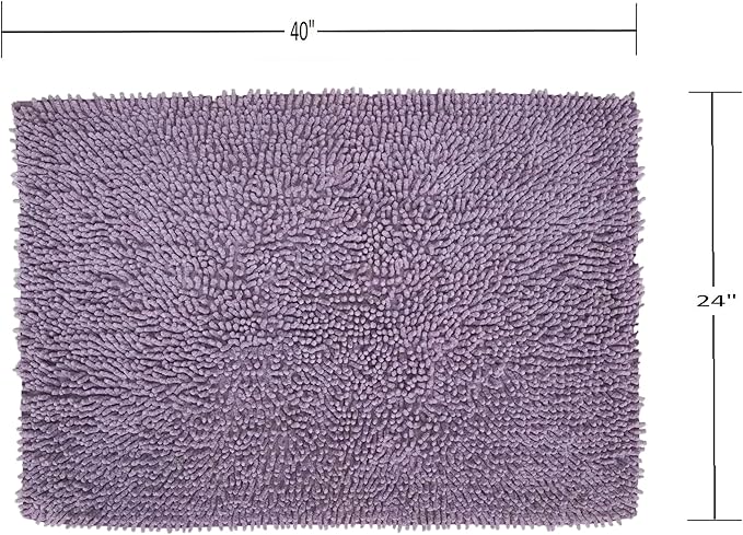 Home Weavers Fantasia Bath Rug 100% Cotton Bathroom Rugs Set, Machine Washable Rug, Extra Soft and Absorbent Bath Rug, Kitchen Mat, Bath Mat Set, Bath Floor Mat Non Slip, 24"x40" Rectangle, Purple