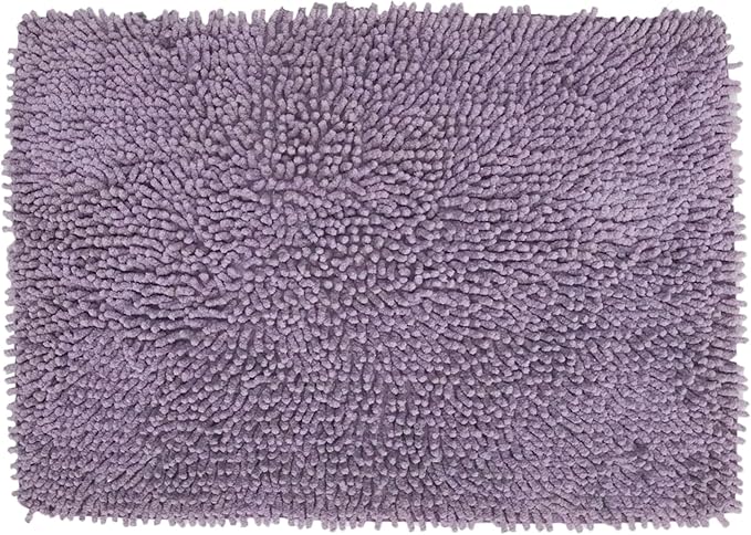 Home Weavers Fantasia Bath Rug 100% Cotton Bathroom Rugs Set, Machine Washable Rug, Extra Soft and Absorbent Bath Rug, Kitchen Mat, Bath Mat Set, Bath Floor Mat Non Slip, 17"x24" Rectangle, Purple