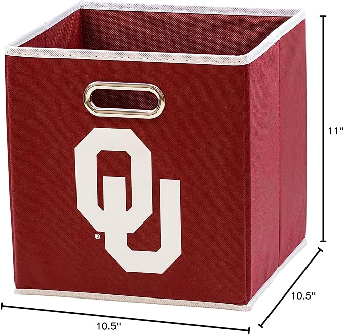 Franklin Sports NCAA College Team Fabric Storage Cubes Made to Fit Storage Bin Organizers