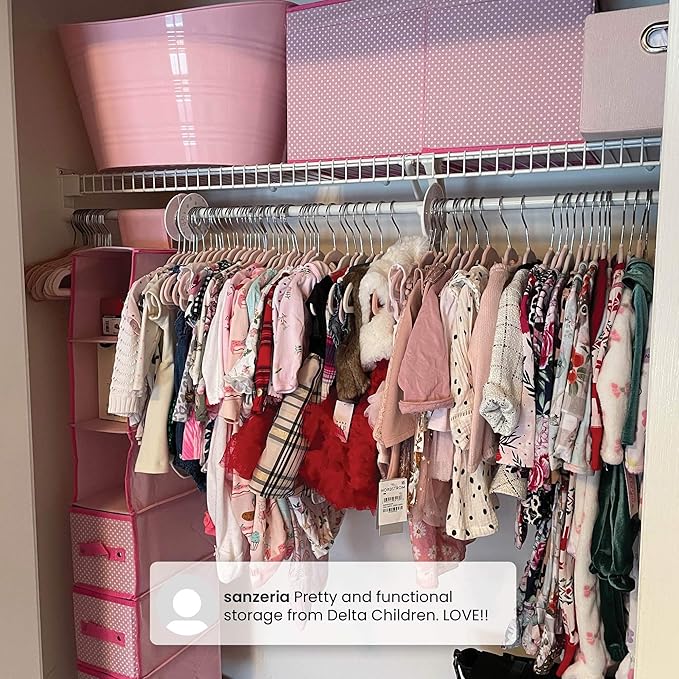 Delta Children Nursery Storage 48 Piece Set - Easy Storage/Organization Solution - Keeps Bedroom, Nursery & Closet Clean, Grey