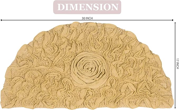 Home Weavers Bell Flower Collection 100% Cotton Tufted Bath Rugs, Extra Soft and Absorbent Bath Rugs, Non-Slip Bath Mats, Machine Washable, Bath Mats for Bathroom Floor, 17"x30" Slice Rug, Yellow