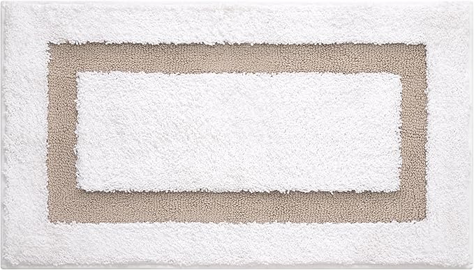 GRANNY SAYS Microfiber Bathroom Rugs Non Slip Washable, Water Absorbent Bathroom Mats for Tub, Soft Bath Mats for Bath Floor & Shower, Bath Rug, 20" x 32", Khaki Bath Rugs