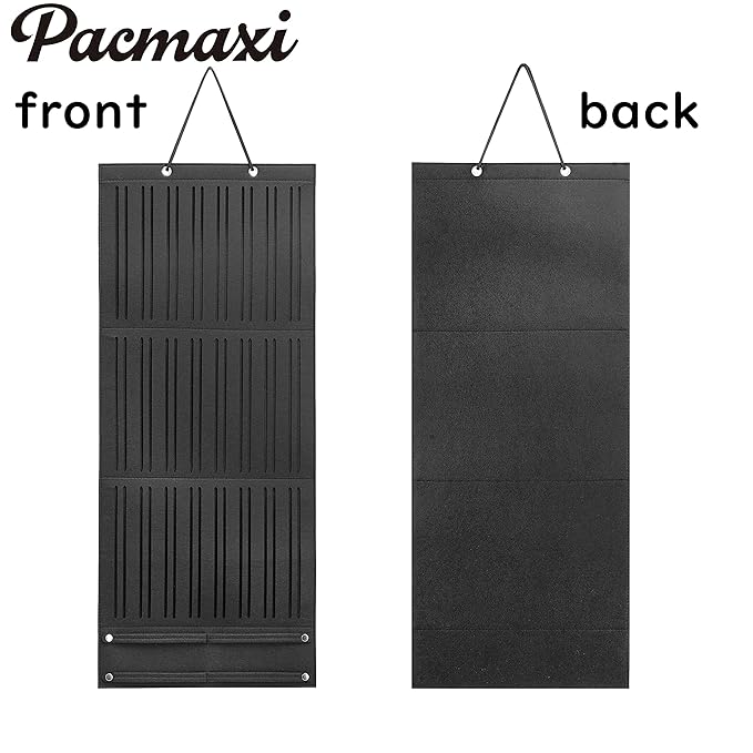 PACMAXI Baby Girl Hair Bows Holder, Hair Clips Storage Hanger For Ribbons, Hair Bows Organizer, Baby Hair Clip Storage Display Sturdy Stand, Wall Hanging for Girl Room (Black, Large)