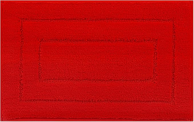 GRANNY SAYS Bathroom Rug, 20" X 32" Bath Rugs for Bathroom, Microfiber Cute Bath Mats, Washable Rug for Bath Tub, Bath Mat Non-Slip, Decorations Indoor, Red