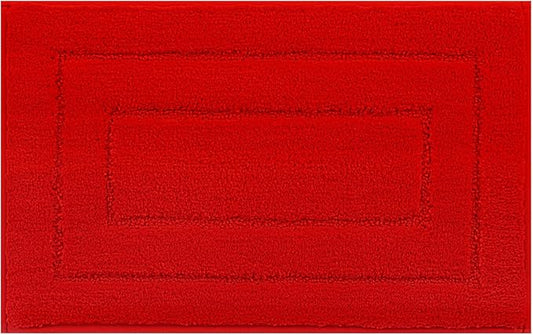 GRANNY SAYS Bathroom Rug, 20" X 32" Bath Rugs for Bathroom, Microfiber Cute Bath Mats, Washable Rug for Bath Tub, Bath Mat Non-Slip, Decorations Indoor, Red