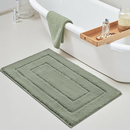 GRANNY SAYS Bathroom Rugs Non Slip, 24" x 36", Bath Rugs for Bathroom Washable, Bath Mats for Floor, Microfiber Bath Mat for Tub, Absorbent Bath Rugs for Shower Room, Light Green