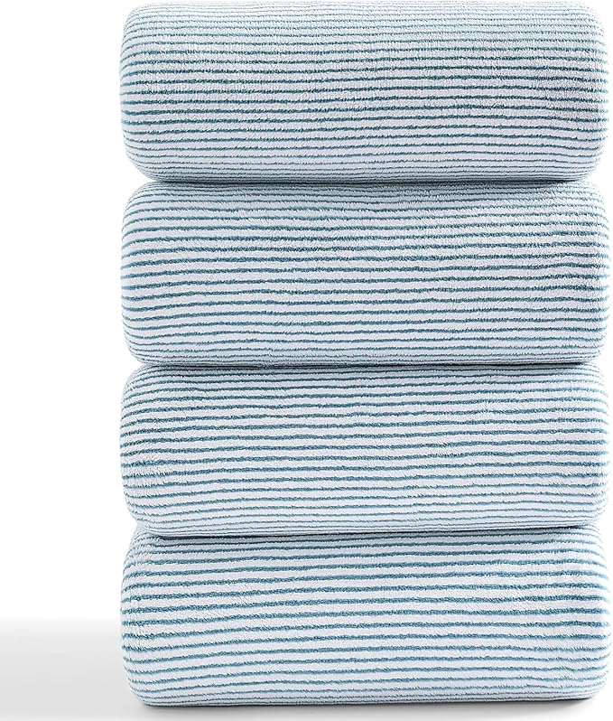 4 Piece Bath Towel Set 35"x70"Oversized Bath Towel for Bathroom Ultra Soft Fluffy Extra Large Bath Sheet Luxury Premium Bathroom Towel Highly Absorbent Quick Dry Shower Towel for Hotel Spa,Lake Blue