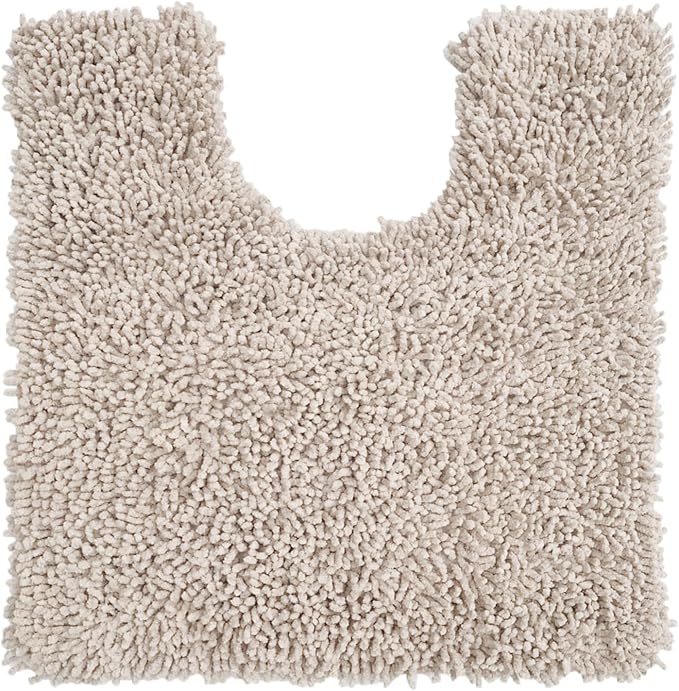 Home Weavers Fantasia Bath Rug 100% Cotton Bathroom Rugs Set, Washable Rug, Soft Cotton Extra Soft and Absorbent Bath Rug, Kitchen Mat, Bath Mat Set, Bath Floor Mat Non Slip, 20"x20" Contour, Ivory