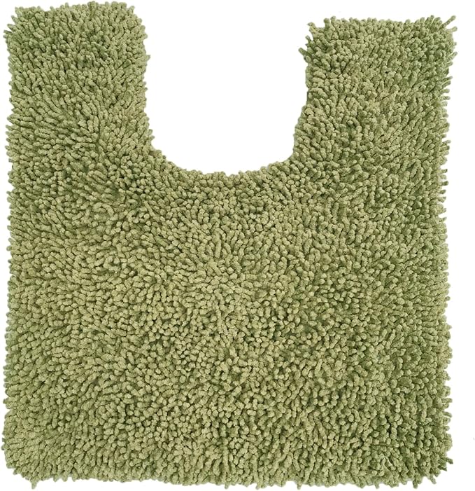 Home Weavers Fantasia Bath Rug 100% Cotton Bathroom Rugs Set, Bathroom Décor, Washable Rug, Extra Soft and Absorbent bath Rug, Kitchen Mat, Bath Mat Set, Bath Floor Mat Non Slip, 20"x20" Contour, Sage