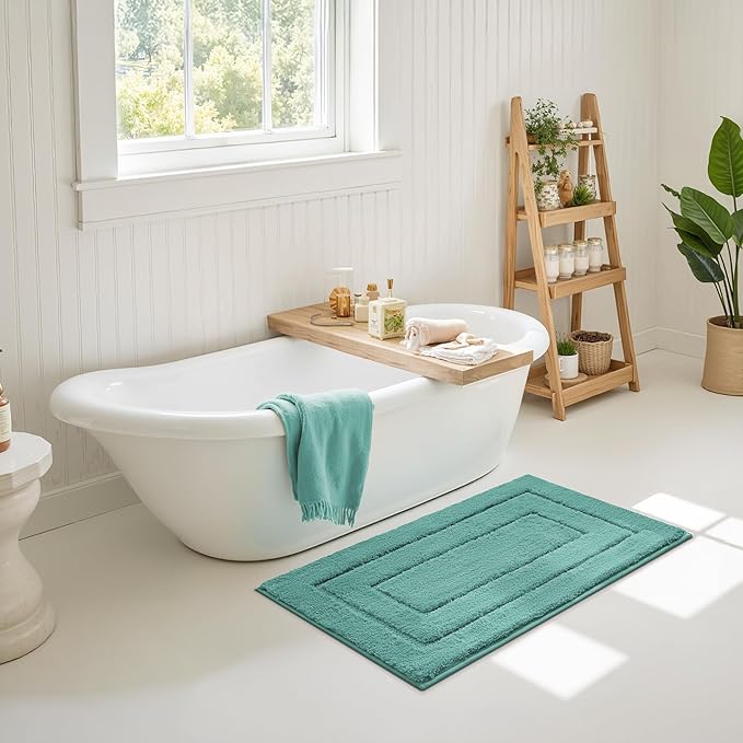 GRANNY SAYS Bathroom Rugs Non Slip, 24" x 36", Bath Rugs for Bathroom Washable, Bath Mats for Floor, Microfiber Bath Mat for Tub, Absorbent Bath Rugs for Shower Room, Sage Green