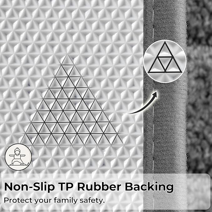 GRANNY SAYS Bathroom Rugs Sets 3 Piece, Soft Absorbent Microfiber Bath Mats for Bathroom Non Slip Washable, U-Shaped Toilet Bath Rugs for Tub Shower (Deep Grey, 16" x 24" + 20" x 32" + U Shaped)