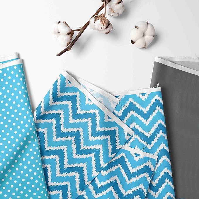 Bacati Mix and Match Nursery Fabric Storage Caddy with Handles, Turquoise