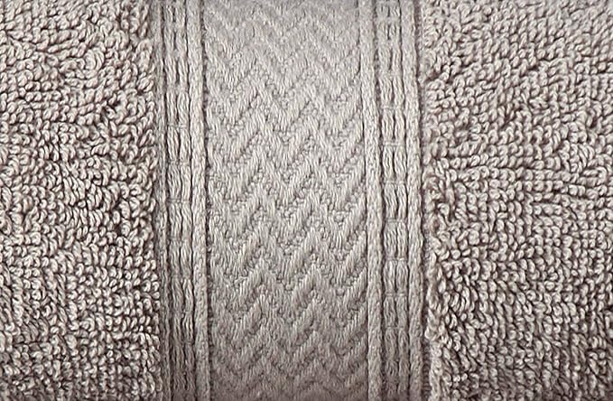 Hillfair 12-Piece Cotton Bath Towel Set - 600 GSM - Hotel Spa Towels - 2 Bath, 4 Hand, 6 Washcloths - Absorbent Soft Cotton - Khaki Stone