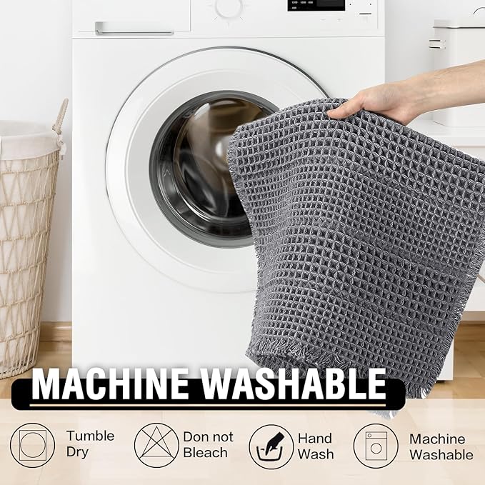 H.VERSAILTEX Upgraded Waffle Bath Mat Super Absorbent Non Slip Bath Rugs for Beside Tub, 17" x 24", Grey