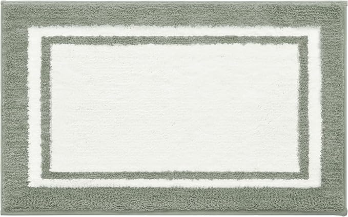 GRANNY SAYS Microfiber Bathroom Rugs Non Slip Washable, Water Absorbent Bath Mats for Tub, Soft Bath Mats for Bathroom Floor & Shower, Bath Rug, 16" x 24" Sage Green