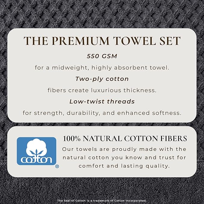 Great Bay Home Oversized Bath Sheets - 100% Cotton 2 Pack 68x35 Extra Large Towel - Absorbent, Durable, Quick-Dry Towels for Bathroom (Stone Blue)