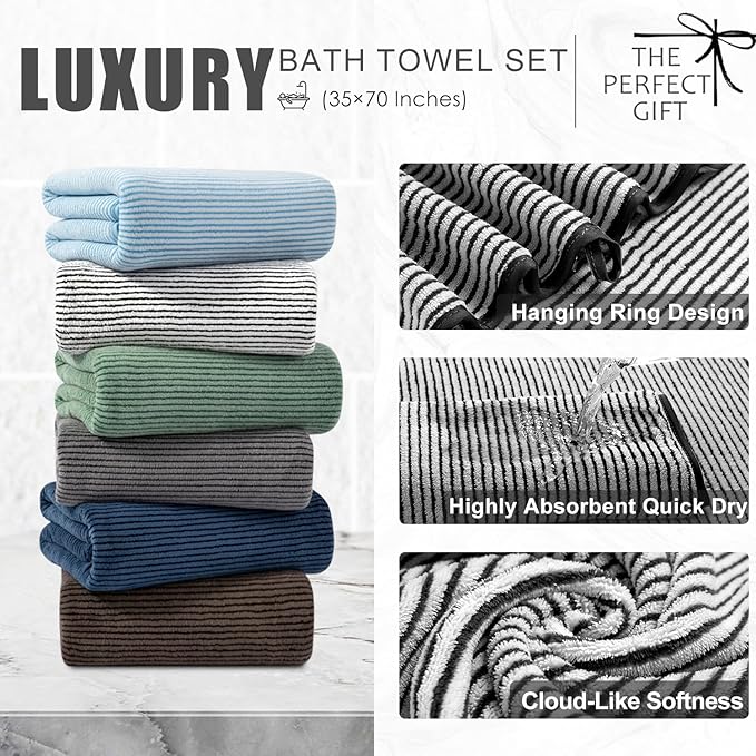 2 Pack Black White Hand Towel Set "16x31",Ultra Soft Microfiber Towel Set for Bathroom Highly Absorbent & Quick Dry Hand Face Towel,Multi-purpose Luxury Premium Towel for Kitchen,Hotel,Shower,Spa,Gym
