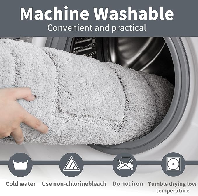 GRANNY SAYS Gray Bathroom Rug, Bath Mat for Bathroom Non-Slip, Super Soft and Water Absorbent, Microfiber Bath Rug, Machine Wash Dry, Bath Rug for Floor, Tub and Shower, 32" x 20"