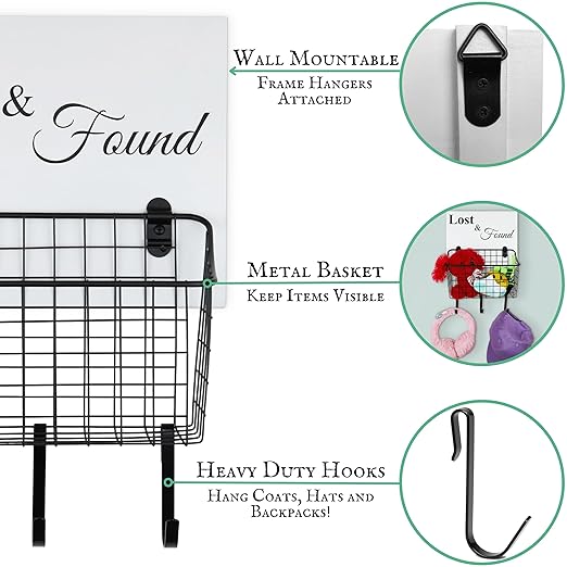 Lost and Found Bin Basket - Ideal for a Preschool Classroom or Daycare | Farmhouse Classroom Decor - Lost Socks Basket For Laundry Room