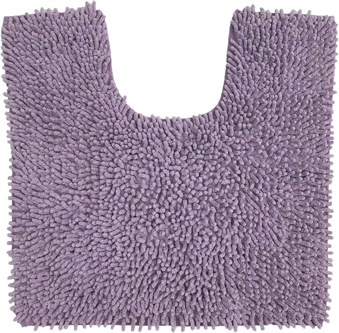 Home Weavers Fantasia Bath Rug 100% Cotton Bathroom Rugs Set, Washable Rug, Soft Cotton Extra Soft and Absorbent Bath Rug, Kitchen Mat, Bath Mat Set, Bath Floor Mat Non Slip, 20"x20" Contour, Purple
