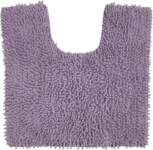 Home Weavers Fantasia Bath Rug 100% Cotton Bathroom Rugs Set, Washable Rug, Soft Cotton Extra Soft and Absorbent Bath Rug, Kitchen Mat, Bath Mat Set, Bath Floor Mat Non Slip, 20"x20" Contour, Purple