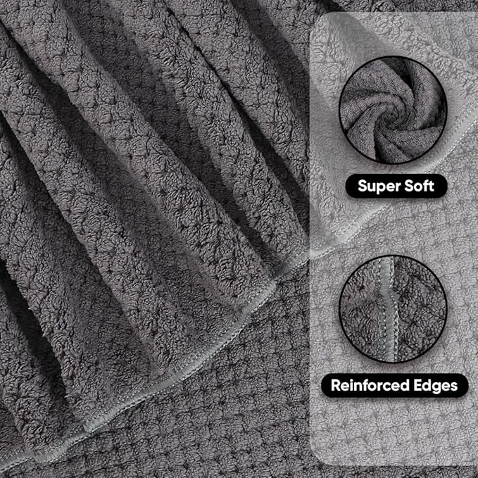 HOMEXCEL Grey Bath Towels 2 Pack, Microfiber Bathroom Towel, Super Soft Highly Absorbent Bath Towel Set, Quick Drying Towels for Sport, Yoga, SPA, Fitness