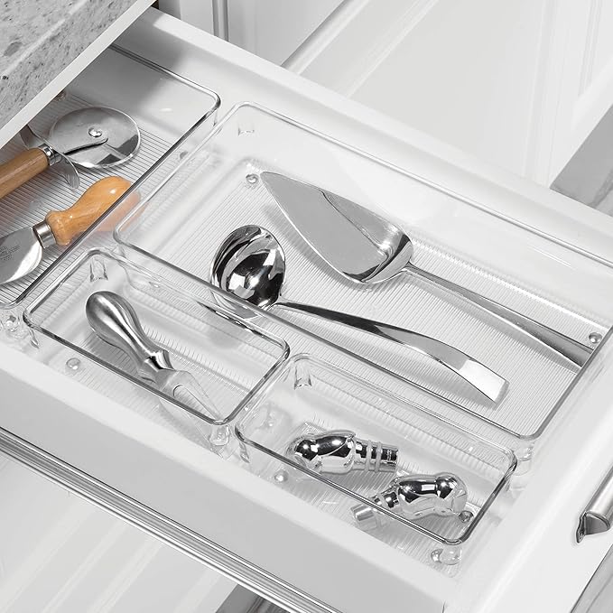 iDesign Linus BPA-Free Plastic Drawer Organizer - 6" x 12" x 2.25", Clear