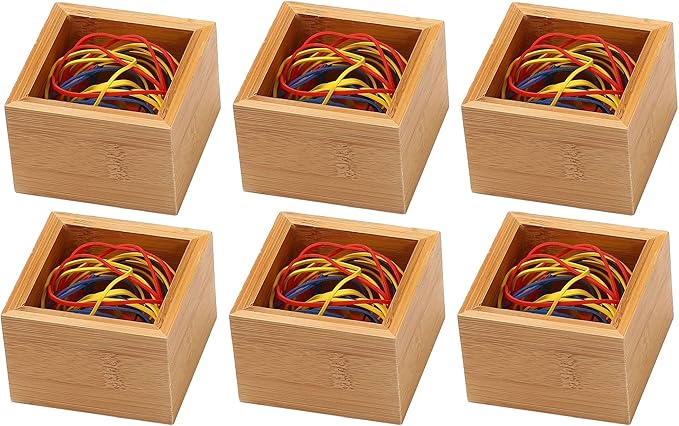 YBM Home Bamboo Drawer Organizer Storage Box for Kitchen Drawer, Junk Drawer, Office, Bedroom, Children Room, Craft, Sewing, and Bathroom, 6 Pack 3x3x2 inch