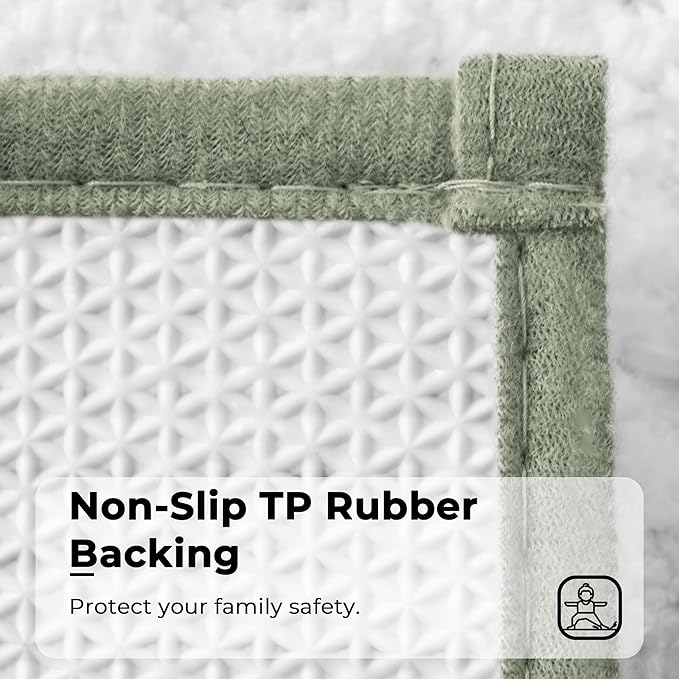 GRANNY SAYS Microfiber Bathroom Rugs Non Slip Washable, Water Absorbent Bathroom Mats for Tub Non Slip, Soft Bath Mats for Floor & Shower, Long Bath Rug, 24" x 36" Sage Green