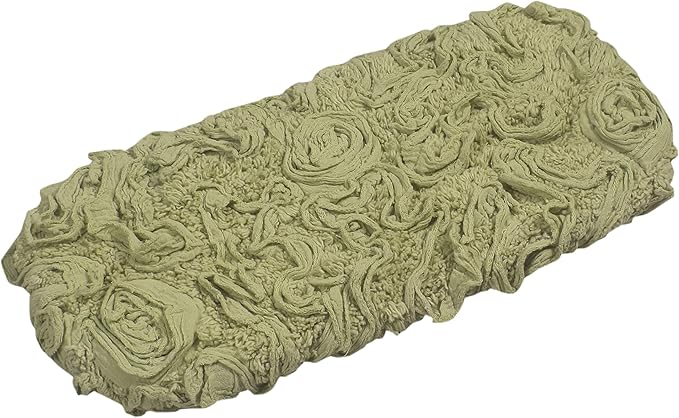 Home Weavers Bell Flower Toilet Tank Lid Cover – 10"x22", 100% Cotton, Tufted, Soft & Absorbent, Non-Slip, Machine Washable Bathroom Décor, Green